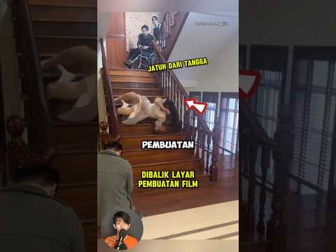 Proses dibalik layar pembuatan film saat adegan jatuh dari tangga #shorts #film