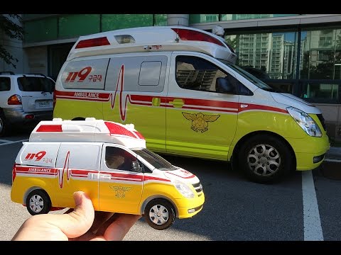 헬로 카봇2 NEW댄디 오픈케이스 실제 구급차와 비교놀이 hello carbot ambulance