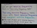 Relative Frequency and Joint Frequencies
