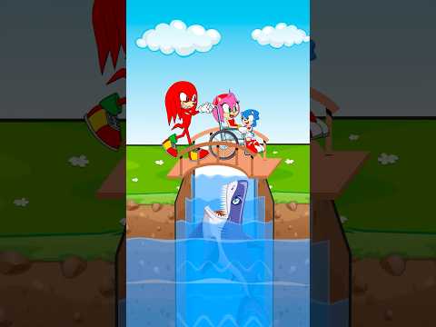 Knuckles Breaks the Bridge | Amy and Little Sonic Escape! #animation #shorts