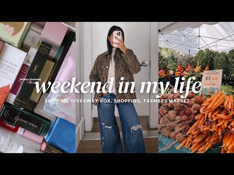 VLOG | farmers market, GAP try on haul, monthly giveaway, PR unboxing