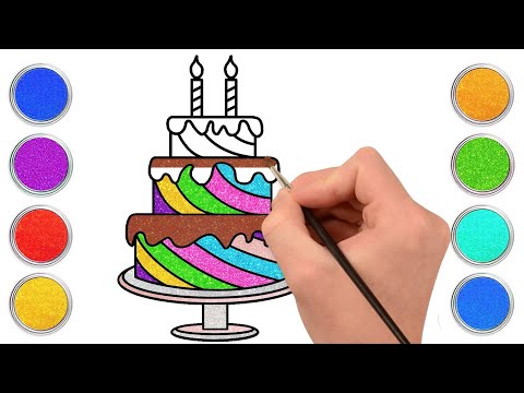 ✏️Birthday Cake Drawing Step by Step🎂 |🎨 केक कैसे बनाएं |  Easy Drawing for Kids👶| Chiki Art Hindi