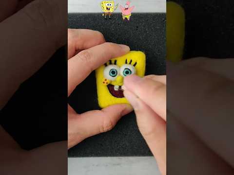 ASMR - Crafting SpongeBob and Patrick with satisfying Wool Art