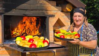 Wood-Fired Flavor & Summer Harvest – A Real Day of Village Cooking 🍅🔥