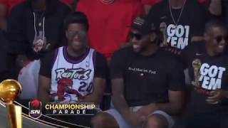 “We NBA champs”. Song: Mafuzzy style