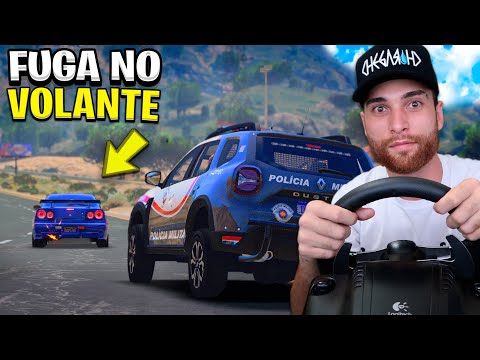 A FUGA MAIS DIFICIL DA MINHA VIDA - USANDO O VOLANTE NA FUGA COMO POLICIA  - GTA V