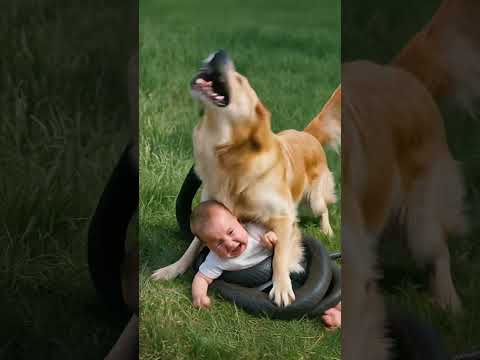 Hero pup saves baby from venomous snake in backyard drama - watch the brave dog in action! 🐍🐶👶