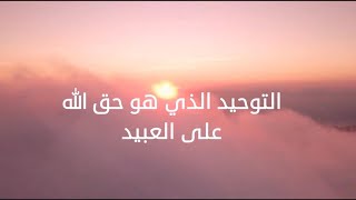 التوحيد الذي هو حق الله على العبيد || ناصر الحمادي