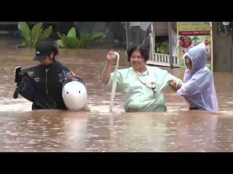 YouTube video thumbnail: Floods hit Thailand's North as Storm Wipha Brings Heavy Rain