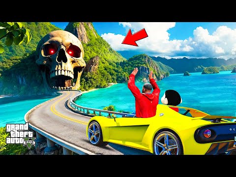 Shinchan and Franklin Explore Horror Island & Meet Skull Monster in Gta 5