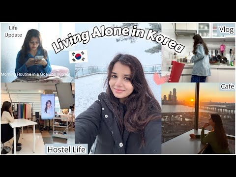Life in a Hostel KOREA 🇰🇷 Living Alone VLOG: Cooking, Routine, Shopping, Popular Seoul Cafes