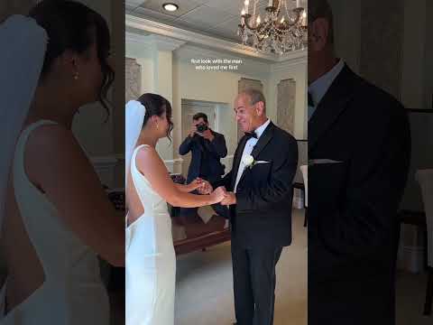 first look with the man who loved me first 💖 #christian #christianwedding #firstlook #dadfirstlook