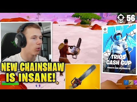 MrSavage tries using New Chainshaw in Trio Cash Cup! (Fortnitemares Update)