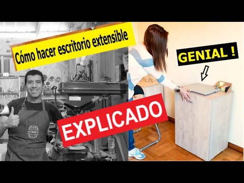 Genial Escritorio extensible de melamina. Como hacer. Paso a paso. DIY