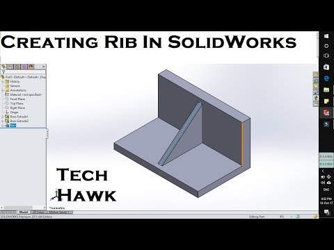 how to rib in solidworks 2019