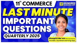 11th Commerce Last Minute Important Questions to score 90+ in Quarterly Exam 2025 #11th