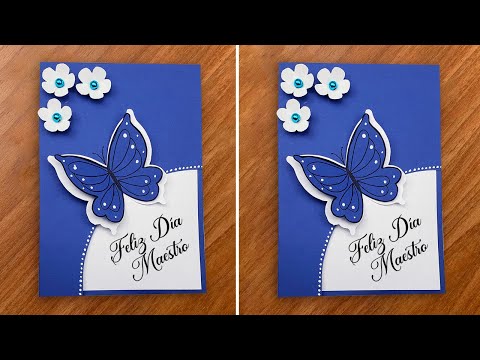 Tarjeta para el día del Maestro 🦋 Easy and beautiful card for teacher's day