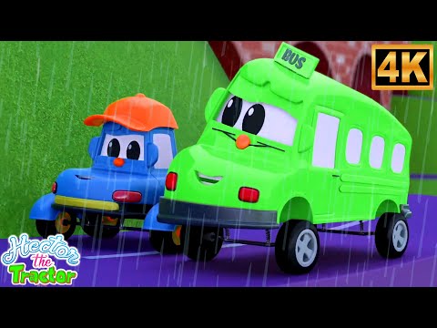Wheels on the Bus, Hector the Tractor Kids Songs and Vehicle Cartoon Nursery Rhymes