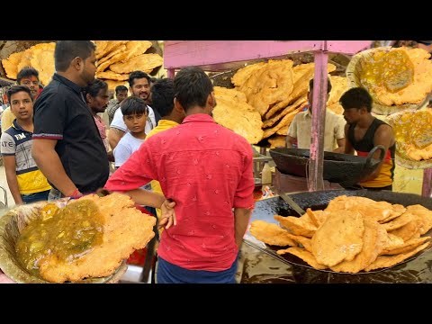 Kanu Bhai Selling Puri Subji Rs .5 /- Only | Morning Rush For Breakfast | Indian Street Food