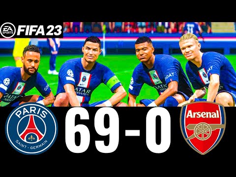 FIFA 23 - MESSI, RONALDO, MBAPPE, NEYMAR, ALL STARS | PSG  69-0 ARSENAL FC   | UCL FINAL