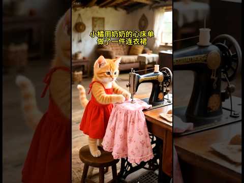ছোট্ট বিড়ালটি এখন ফ্যাশান ডিজাইনার🤯#shorts #cat