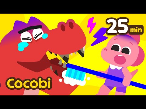 Animais barulhentos e bagunceiros🦖🦷 | Canções Coloridas para Crianças | Cocobi