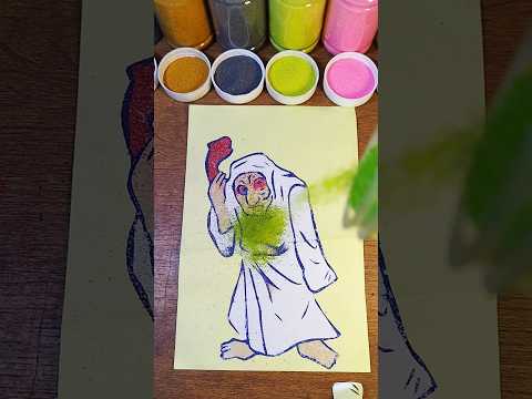 Ketemu Nenek Misterius ‼️ Mewarnai Gambar Dengan Pasir Sambil Bercerita #ceritahorrorstorykartun