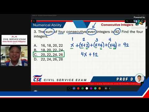 Civil Service Exam (CSE) Review | Consecutive Integers | Numerical Ability