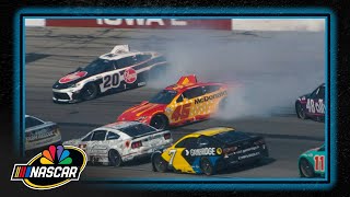'Getting feisty out there!' Three-wide racing leads to spins, tempers at Iowa | Motorsports on NBC