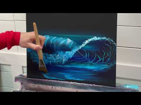 Easy Way to Paint A WAVE! Figure 8 method ♾️ acrylic