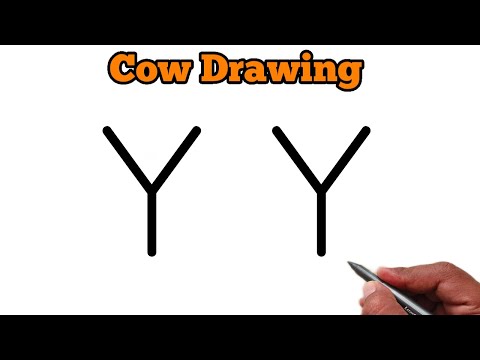 Cow Drawing | How to draw cow from letter YY | cow drawing for beginners | cow drawing video