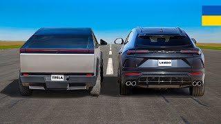 Tesla Cybertruck v Lamborghini Urus: ШАЛЕНІ ПЕРЕГОНИ!