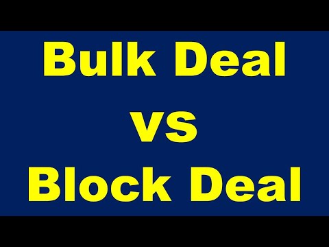 Bulk Deal vs Block Deal | Block Deal kya hai | Block deal in stock market |