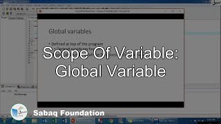 Scope of variable: Global variable