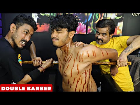 Double Barber Powerful Cracks | Head Massage & Neck Cracking | Tail Bone Cracking | Ayurvedic ASMR