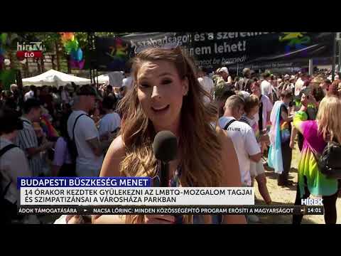 14 órakor kezdtek gyülekezni az LMBTQ-mozgalom tagjai és szimpatizánsai a Városháza Parkban - HírTV