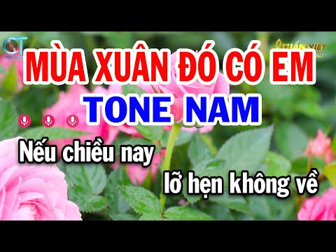 Karaoke Mùa Xuân Đó Có Em Tone Nam ( Dm ) Nhạc Xuân Mới | Tuấn Kiệt