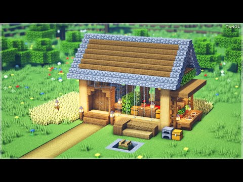 ⚒️Minecraft | How To Build a Survival Glass Wooden House - 마인크래프트 건축 : 야생 유리 나무 집 만들기