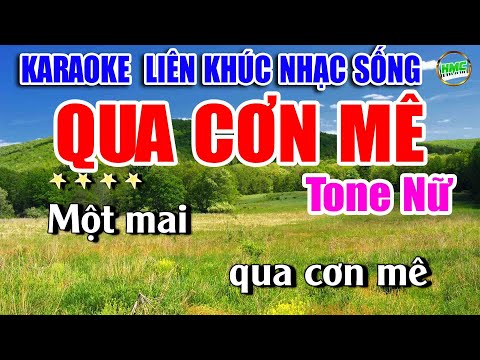 Karaoke Liên Khúc Nhạc Trữ Tình Tone Nữ Dễ Hát | Bolero Nhạc Xưa Bất Hủ | QUA CƠN MÊ