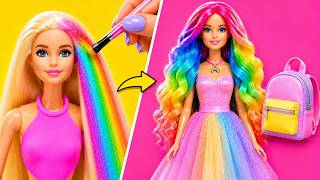🌈 We Made the Brightest Rainbow Doll World Ever! ✨ DIY Fashion & Crafts