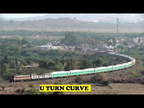 WAP4 Surprised Pom Big U Turn Curve At Ponpadi | Bangalore Howrah Humsafar