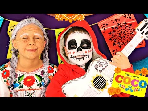 Disney Pixar Coco Miguel and Grandma Coco Makeup and Costumes