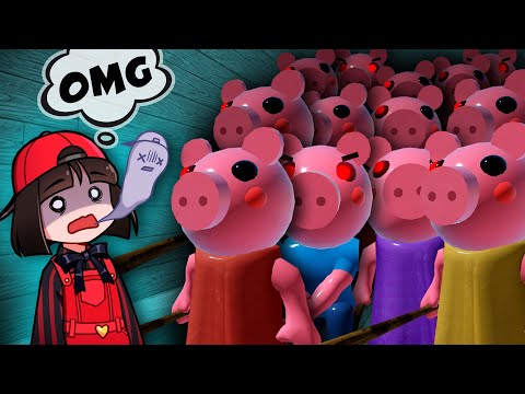 Побег от 100 СВИНОК ПИГГИ в Роблокс! Обновление и новые скины в Roblox Piggy but 100