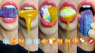 ASMR Eating: Crunchy Kohakutou, Sticky Honey & Satisfying Emoji Food! 🍯✨