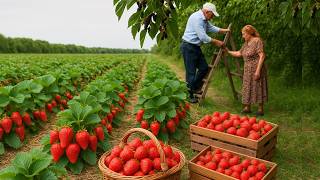 How Grandma Makes Strawberry & Wild Plum Jam in the Mountains 🍓🍇 | Village Life & Winter Prep