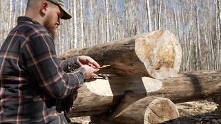 building a Log Cabin in the wild with just hand tools