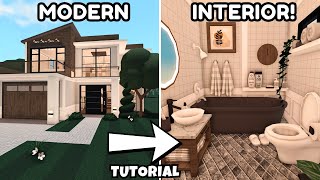 Contemporary Modern Bloxburg House Build: INTERIOR *Part 2*
