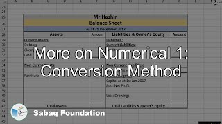 More on Numerical 1: Conversion Method
