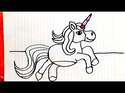 Step by step Cute 🦄 Unicorn Easy drawing and coloring for Kids #easydrawing #forkids