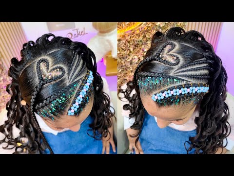 Peinado Infantil/ Diseño en Trenzas y Tejido Con Piedras e Hilo Chino / Peinados Rakel